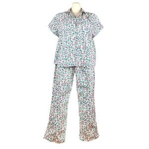 J Crew Women’s Cottage Fairy Floral Pajama Set Size 3X Sleepwear Cotton